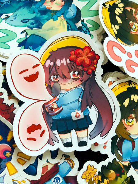 Genshin Impact 3 inch weatherproof sticker - Hu Tao
